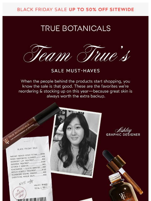 truebotanicals newsletter: Yeah, We Shop Our Own Sale