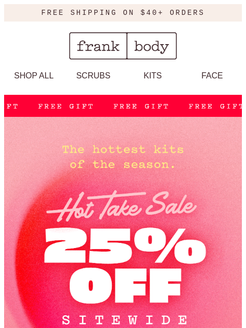 frankbody newsletter: Hot take: self-gifting is self-awareness.
