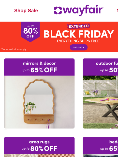 wayfair newsletter: ⏱️ Last-chance *EXTENDED* BLACK FRIDAY ⏱️