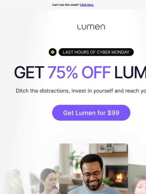 lumen newsletter: You’ve still got time. 75% off ends soon