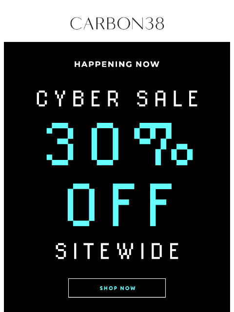 carbon38 newsletter: 30% off ‼️