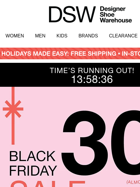dsw newsletter: LAST DAY FOR 30% OFF 🛍️ 