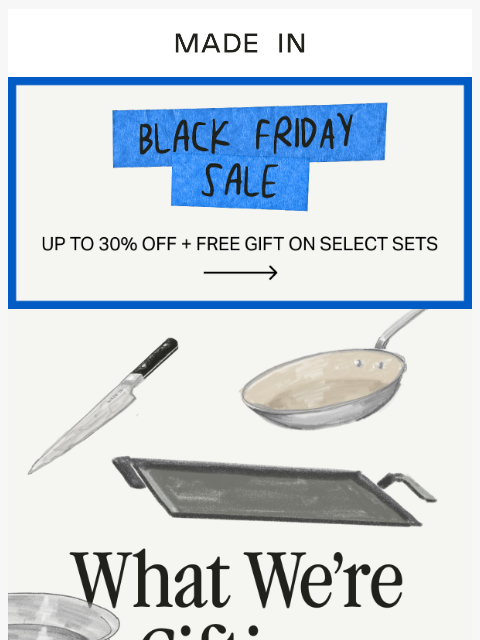 madeincookware newsletter: 🎁 What We’re Gifting This Year + Up to 30% OFF