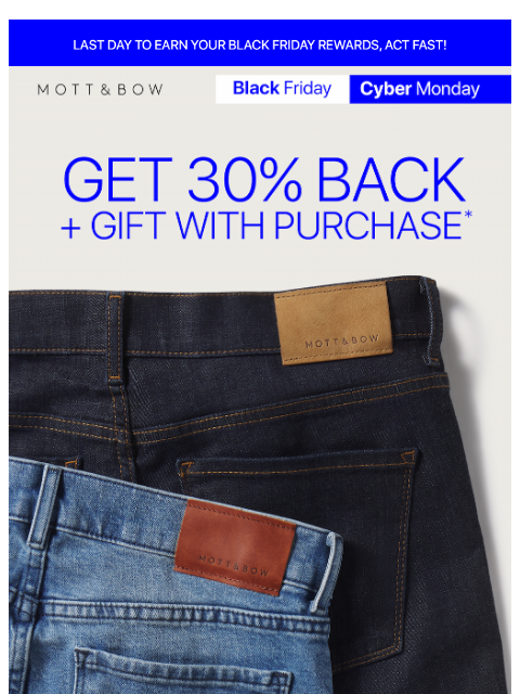 mottandbow newsletter: LAST DAY: Black Friday's bestsellers.