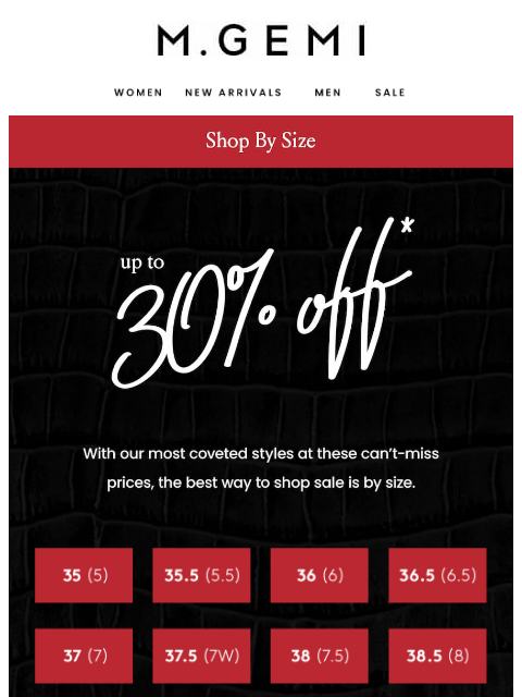 mgemi newsletter: ❗ Your Size Is Up To 30% Off  ❗