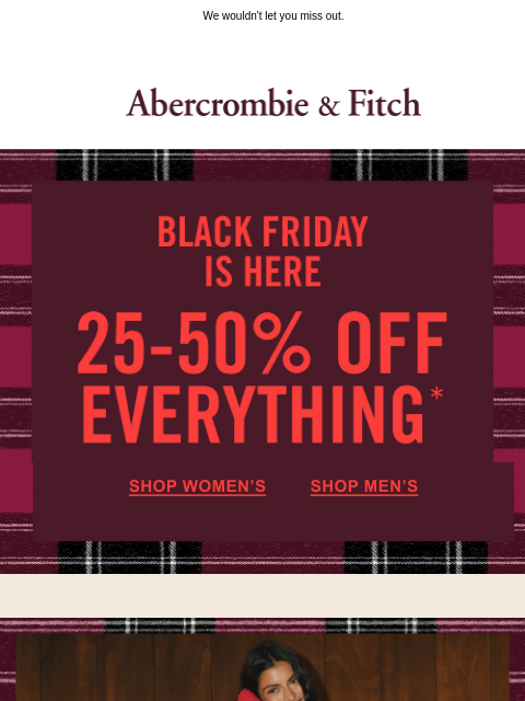 abercrombie newsletter: New outfit hits are still 25-50% OFF!