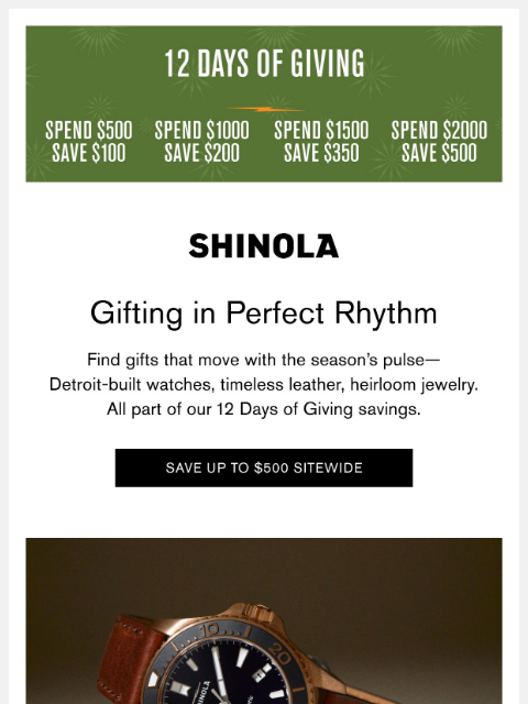 shinola newsletter: Gifts That Carry a Heartbeat