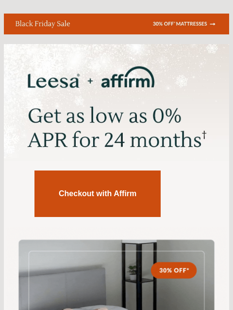 leesasleep newsletter: As low as 0% APR for 24 month*