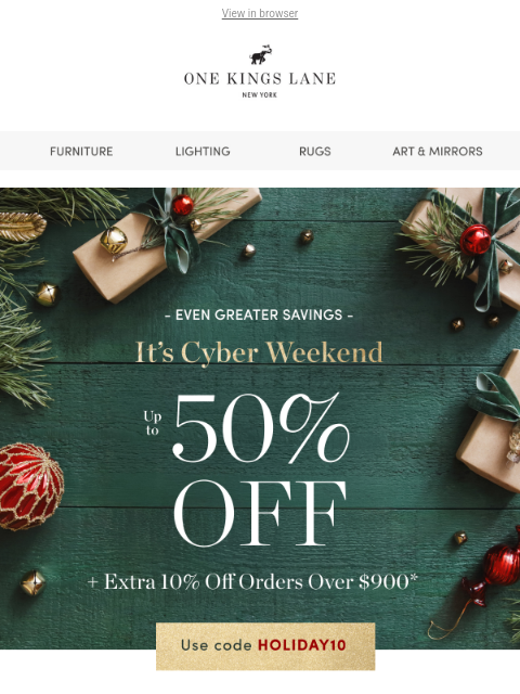 onekingslane newsletter: ⚡️ Up to 50% Off SITEWIDE ⚡️