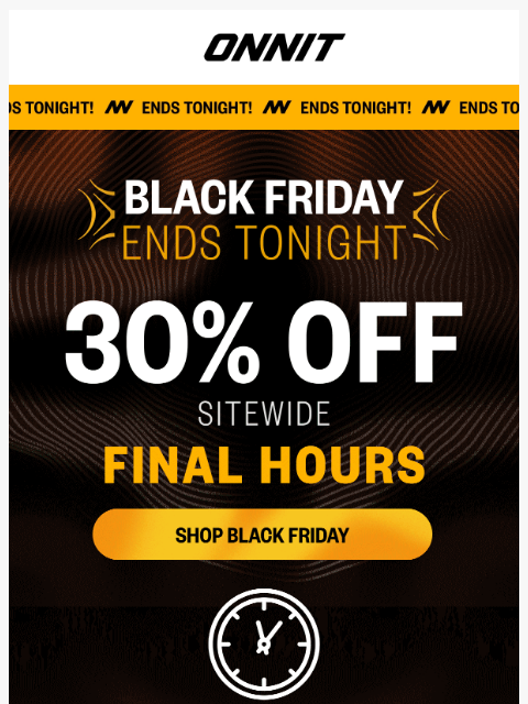onnit newsletter: 🚨 Final hours — 30% off ends at midnight​