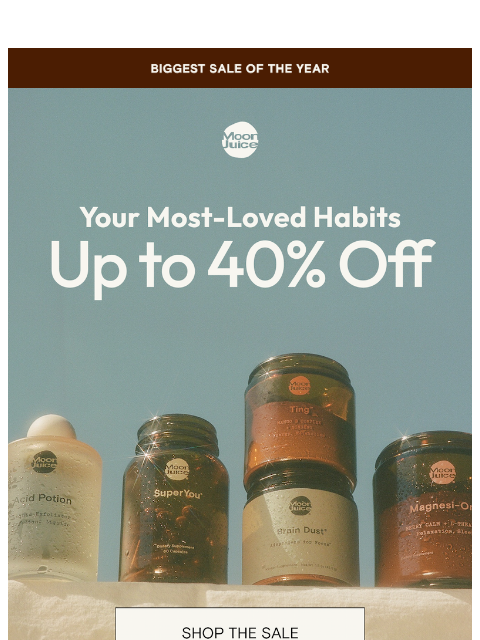 moonjuice newsletter: up to 40% off our best sellers