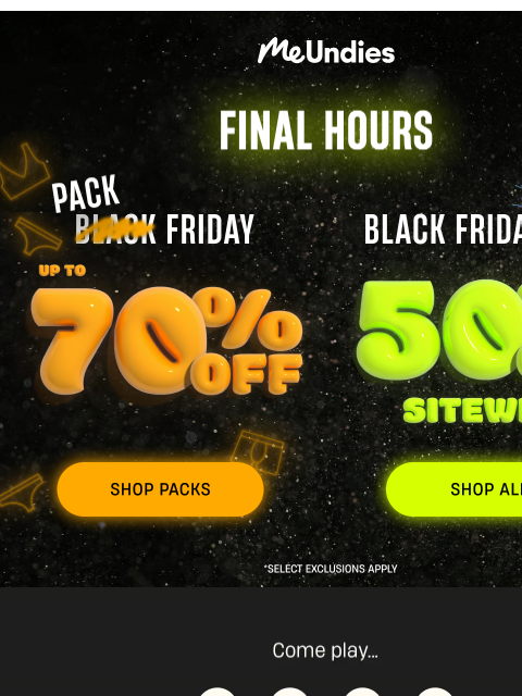 meundies newsletter: FINAL HOURS: Up to 70% Off