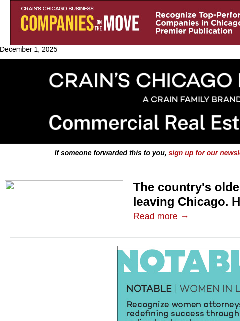 crainalerts newsletter: Country's oldest brewing school leaving Chicago