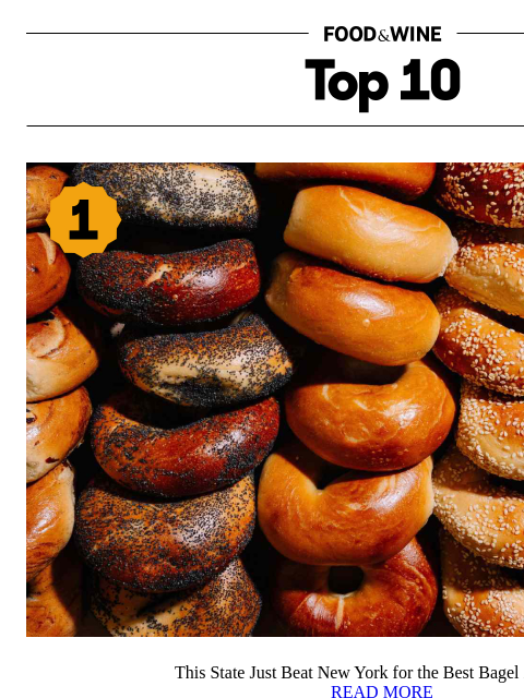 foodandwine newsletter: This State Just Beat New York for the Best Bagel i...