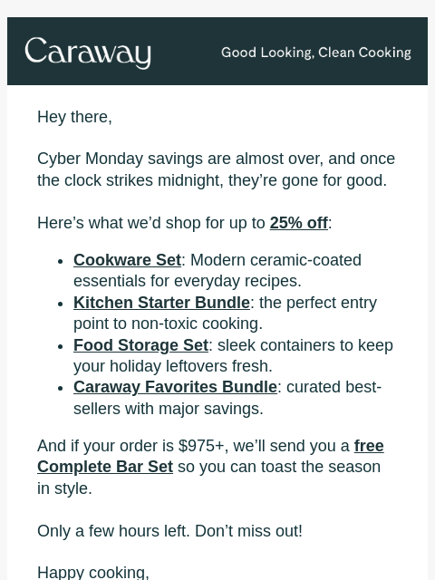 carawayhome newsletter: ⏰ Clock’s Ticking on Cyber Monday