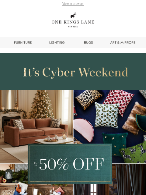 onekingslane newsletter: Up to 50% off + Extra 10% 🔥