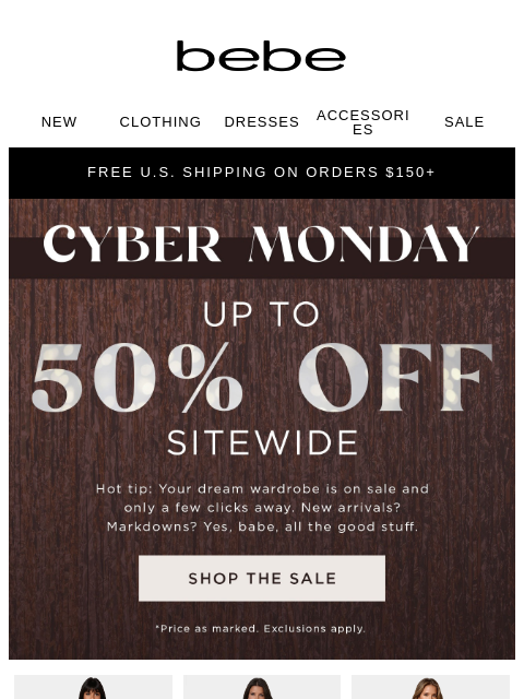 bebe newsletter: The Clock is Ticking ⏰ Don't Miss Up to 50% Off Si...