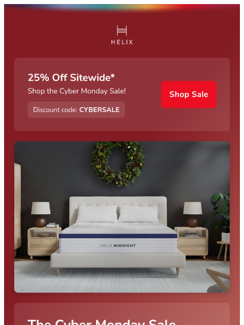 helixsleep newsletter: The Cyber Monday Sale is HERE!