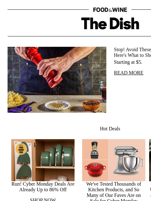 foodandwine newsletter: Stop! Avoid These Cyber Monday Mistakes