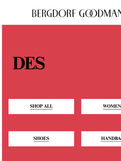 bergdorfgoodman newsletter: Designer Sale Up to 40% Off
