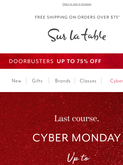 surlatable newsletter: It’s Time: Cyber Monday Savings Are Live!