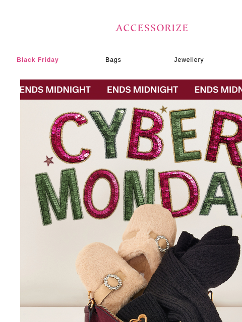 accessorize newsletter: ENDS MIDNIGHT: up to 50% off + extra 10%🚨