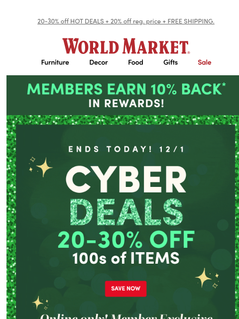 emailworldmarket newsletter: 🥳 It’s CYBER MONDAY! LET’S SAVE! 🥳
