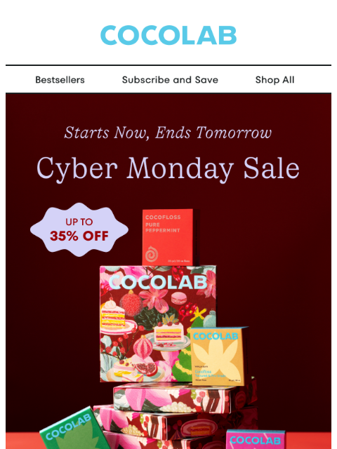 cocolab newsletter: Cyber Monday starts now. Ends fast.