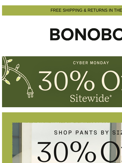 bonobos newsletter: Last Chance: 30% Off Pants