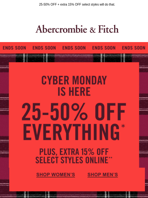 abercrombie newsletter: AUTO-REPLY: BUSY SHOPPING