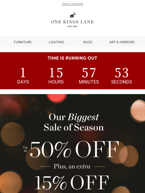 onekingslane newsletter: 📢 Our BIGGEST Sale of the Season Starts NOW! Up t...