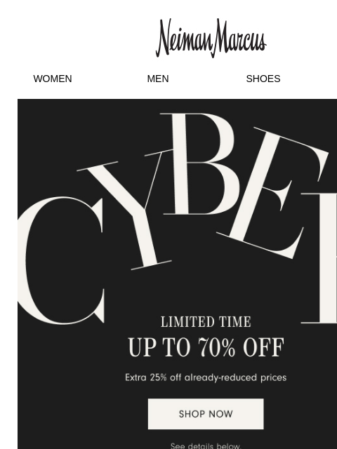 neimanmarcus newsletter: Check off your list early with up to 70% off top s...