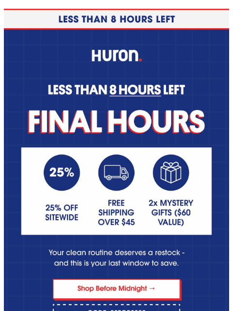 usehuron newsletter: Final hours of our biggest sale