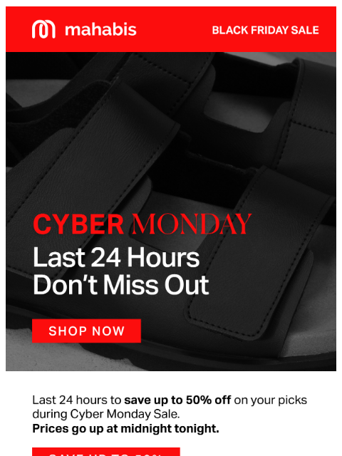 mahabis newsletter: Last 24 hours! - Mahabis core styles 30% off