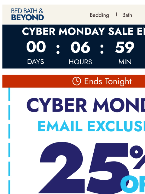 bedbathandbeyond newsletter: Cyber Monday savings inside ⚡