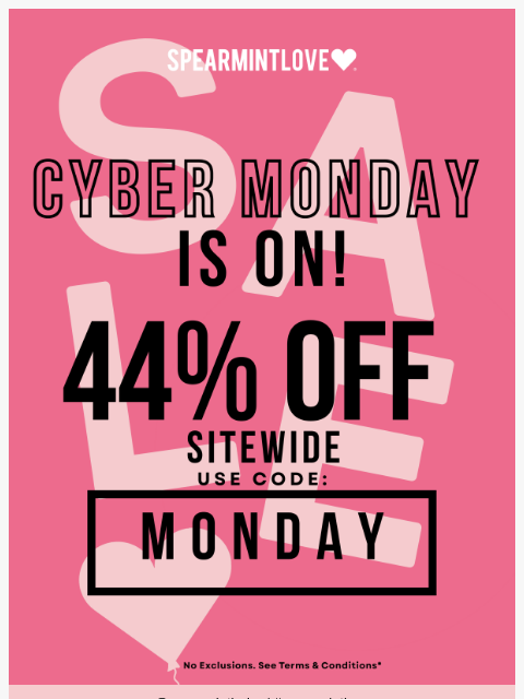 spearmintlove newsletter: 🚨 Cyber Monday Is ON! Don’t Forget Your 44% Off