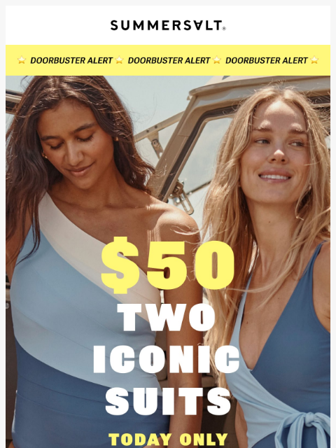 summersalt newsletter: Cyber Surprise: ⚡ $50 Swimwear ⚡