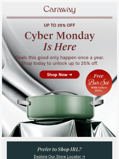 carawayhome newsletter: Cyber Monday Starts NOW 🛍️