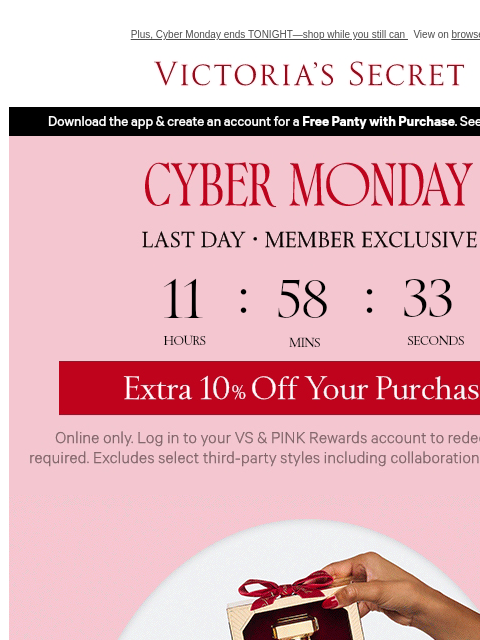 victoriassecret newsletter: 6PM EST: $20 Slippers (+ $25 Bras)—Click Quick