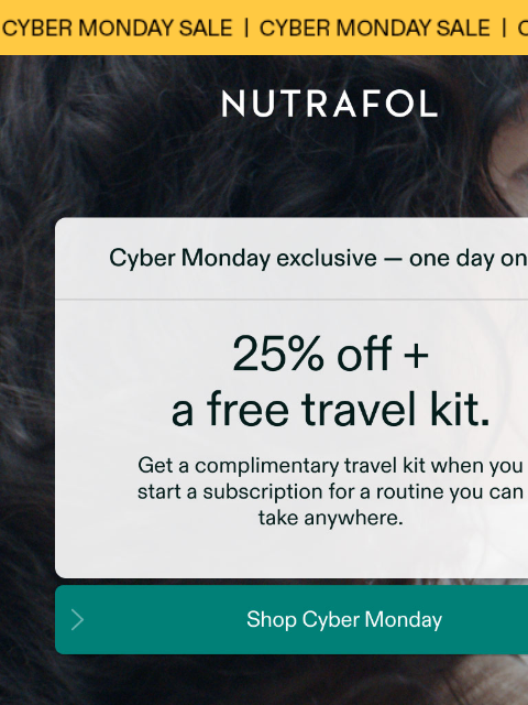 nutrafol newsletter: Ends today: 25% off.