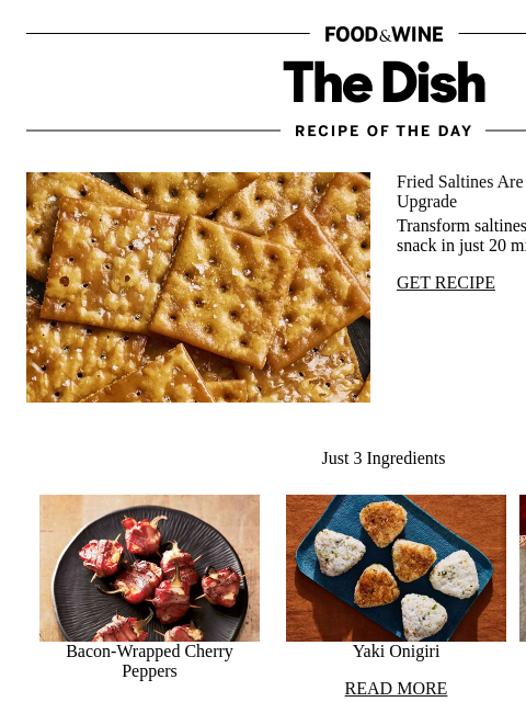 foodandwine newsletter: Fried Saltines