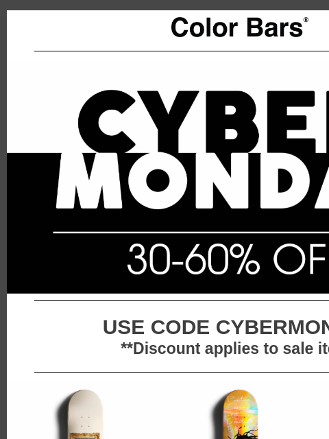 ccsend newsletter: CYBER MONDAY | 30-60% OFF
