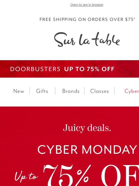 surlatable newsletter: The $100 & Under Cyber Monday Edit Is Here!