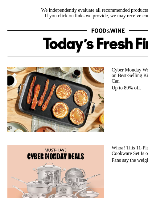 foodandwine newsletter: It's Here! Score Cyber Monday Deals on Top Kitchen...