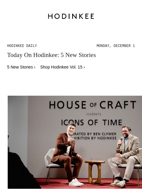 hodinkee newsletter: Hodinkee Daily | 12/01/2025