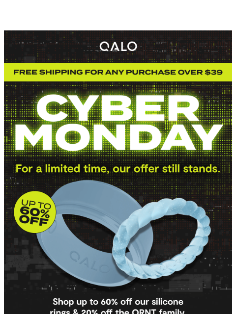 qalo newsletter: Up to 60% off for CYBER MONDAY