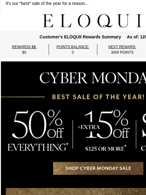 eloquii newsletter: HAPPY CYBER TO ALL WHO CELEBRATE 🫶