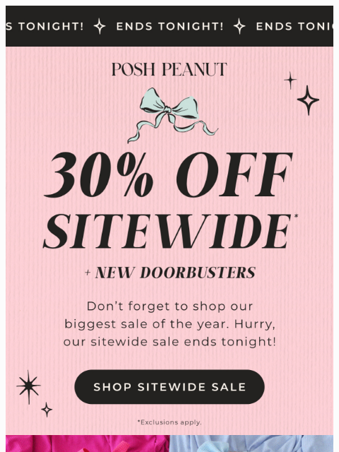 poshpeanut newsletter: 💖 Cyber Monday Ends Tonight! $25 Doorbusters + 30...