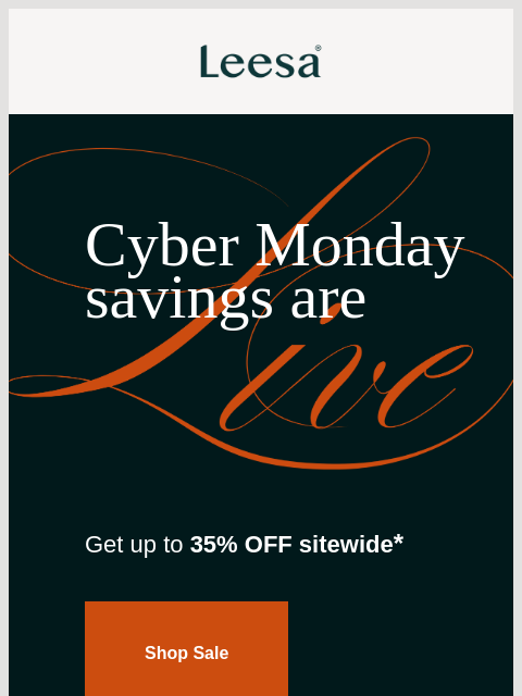 leesasleep newsletter: Cyber Monday is LIVE ⚡
