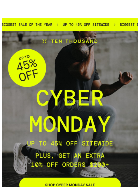 tenthousand newsletter: Cyber Monday is Here ⚠️